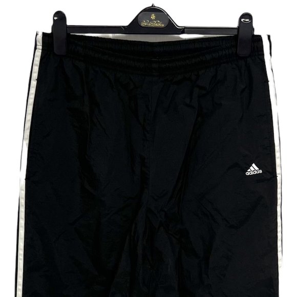 Adidas Men's Straight Leg Black Three Striped Track Pants ankle zip Size XL - Picture 2 of 13
